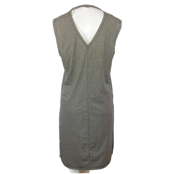 NWT Toad & Co Dress Womens Sz M Black Gray Striped Stretch Knit Tank‎ - Picture 3 of 13
